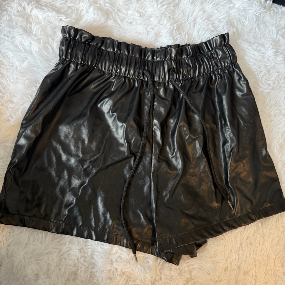 Black Faux Leather Skirt